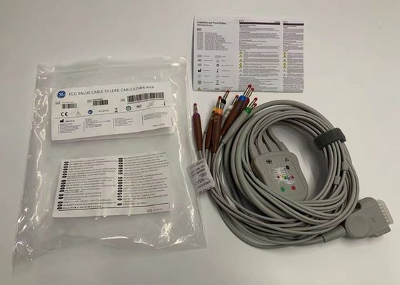 회색 10 납 ECG 케이블 15 핀 미국 표준 바나나 커넥터 4.0