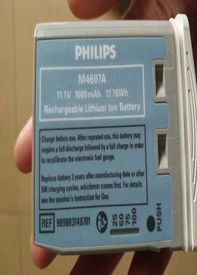 M4607A 의료 장비 배터리, 재충전 가능한 리오온 배터리 11.1V 1600mAh 17.76Wh