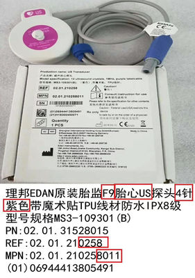 미국 변환기 태아 초음파 탐사 4 바늘 방수 IPX8 MS3-109301