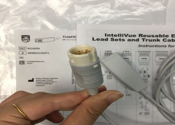 M1669A 간접 재사용 3 납 ECG 케이블 aAMI/IEC 2.7M TPU 재료