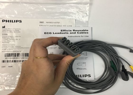 PHLIP Efficia 재사용 5 납 ECG 케이블 성인용 IEC 다리