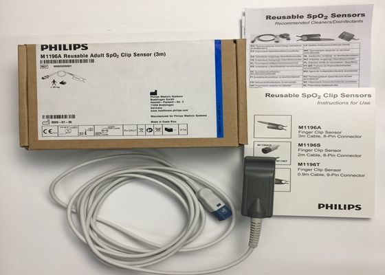 플립 M1196A ECG 교체 부품, 손가락 클립 센서 3M 8 PIN 연결 장치
