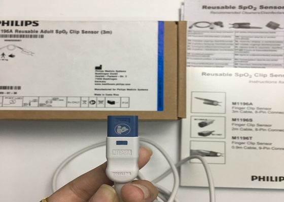 플립 M1196A ECG 교체 부품, 손가락 클립 센서 3M 8 PIN 연결 장치