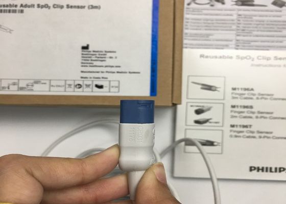 플립 M1196A ECG 교체 부품, 손가락 클립 센서 3M 8 PIN 연결 장치