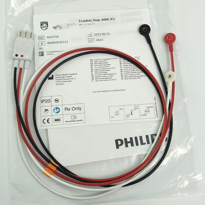 REF M1673A 필립 환자 모니터 CBL 3 리드셋 스냅 AAMI ICU PN 989803145111