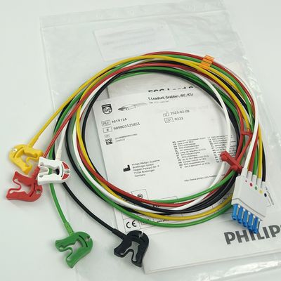 필립 환자 모니터 의료기기 소모품 CBL 5 리드셋 Grabber IEC ICU REF M1971A 989803125851