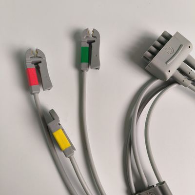 케어퓨전 GE 오리지널 멀티 링크 ECG 리드 와이어 3-리드 그래버 IEC 74cm / 29in. REF: 412682-003