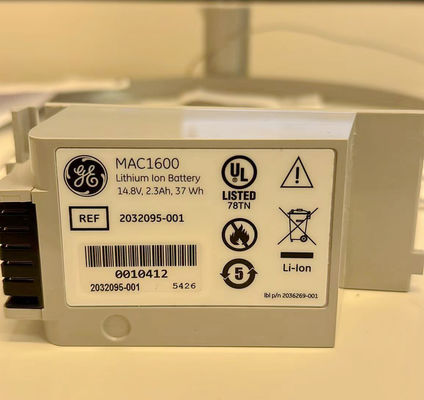 GE MAC1600 ECG 기계 배터리 14.8V 2.3Ah 37Wh REF 2032095-001