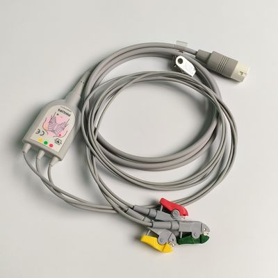 필립 오리지널 3 리드 IEC 리드 세트. 빨간색, 녹색, 노란색, 2.6 M 기계 끝 라운드 12 바늘 PN:989803143171