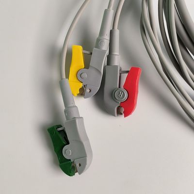 필립 오리지널 3 리드 IEC 리드 세트. 빨간색, 녹색, 노란색, 2.6 M 기계 끝 라운드 12 바늘 PN:989803143171
