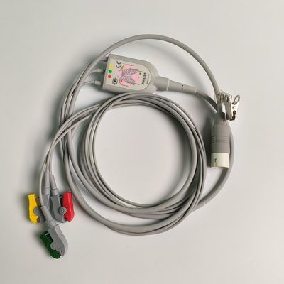 필립 오리지널 3 리드 IEC 리드 세트. 빨간색, 녹색, 노란색, 2.6 M 기계 끝 라운드 12 바늘 PN:989803143171