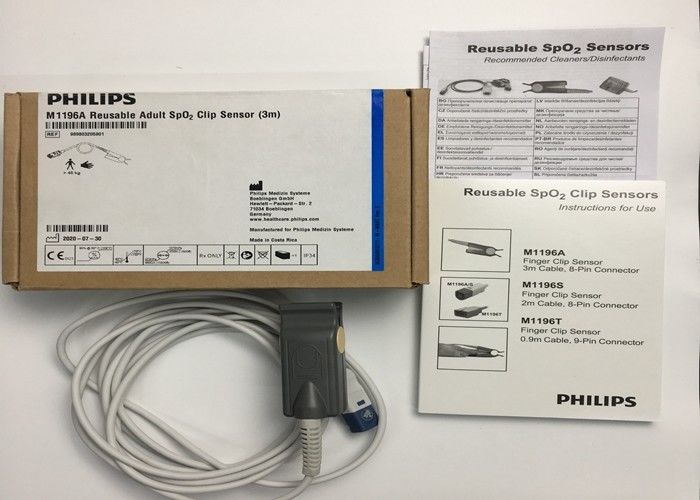 플립 M1196A ECG 교체 부품, 손가락 클립 센서 3M 8 PIN 연결 장치
