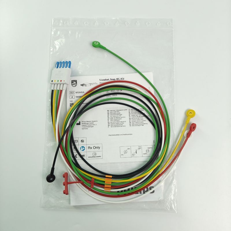 오리지널 환자 모니터 액세서리 CBL 5 리드셋 스냅 IEC ICU REF M1645A 989803145001