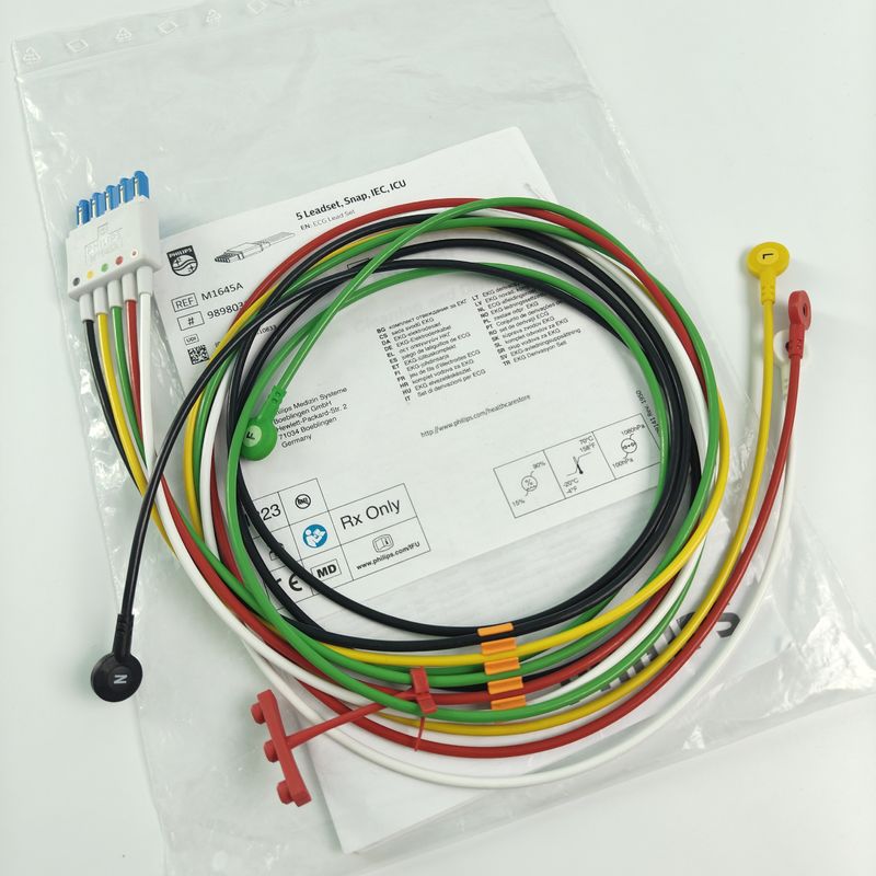 PHILIP 환자 모니터 오리지널 CBL 5 리드셋 스냅 IEC ICU REF M1645A 989803145001