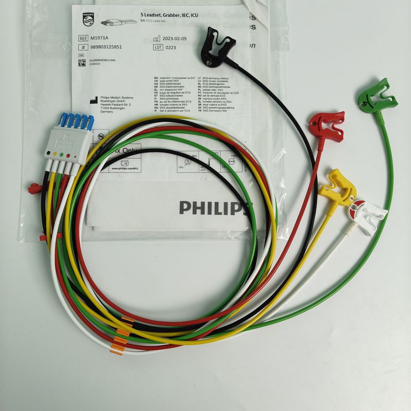 필립 환자 모니터 의료기기 소모품 CBL 5 리드셋 Grabber IEC ICU REF M1971A 989803125851