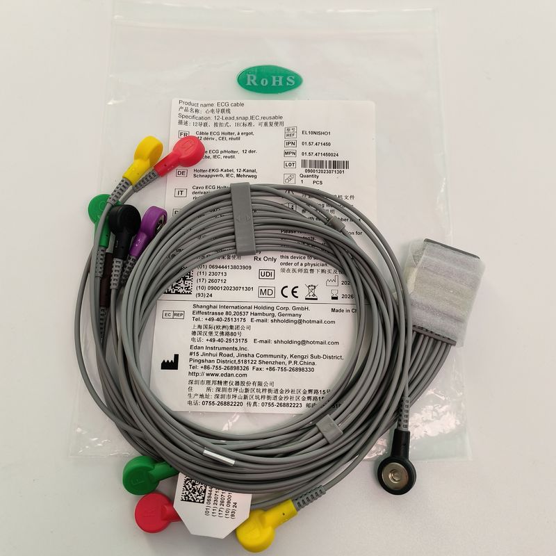 오리지널 다이내믹 홀터 ECG 리드 와이어 12 리드 버튼 타입 REF EL10NISH01 IPN 01.57.471450