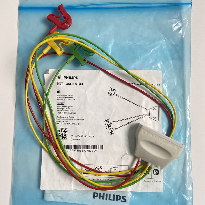 텔레메트리 3 리드 유럽 표준 클램프 ECG 3 리드 Grabber IEC Tele REF:989803171901